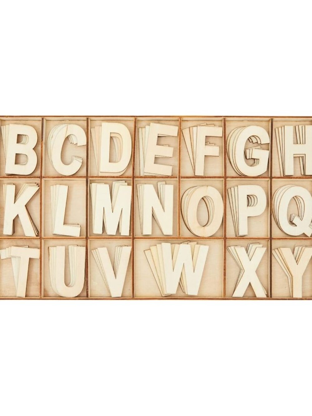 Wooden Letters for Crafts, Alphabet Set - 2-Inch Natural Wood, 104-Piece Upperca